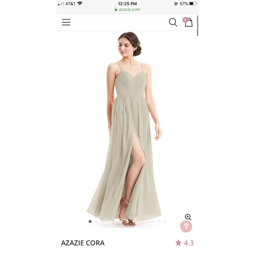 Taupe Azazie Cora Bridesmaid Dress, Size A10